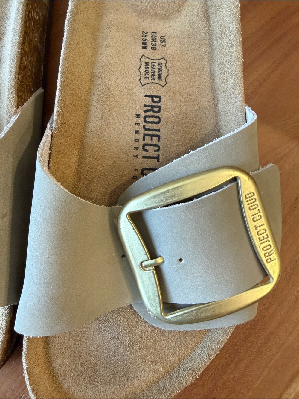 PROJECT CLOUD Buckle Slide Sandals in Taupe - Picture 8 of 11